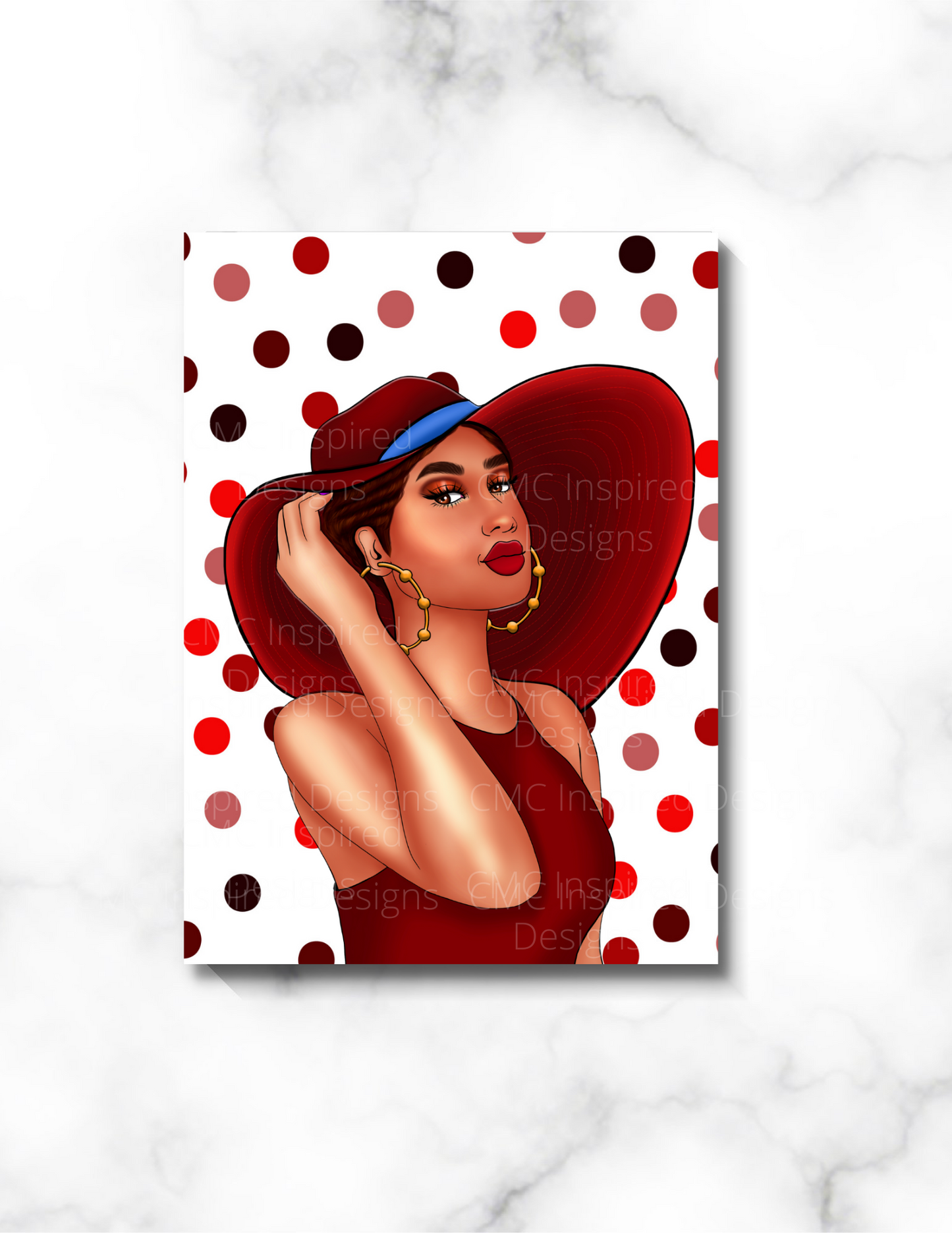 Red brim Rocki leather journal