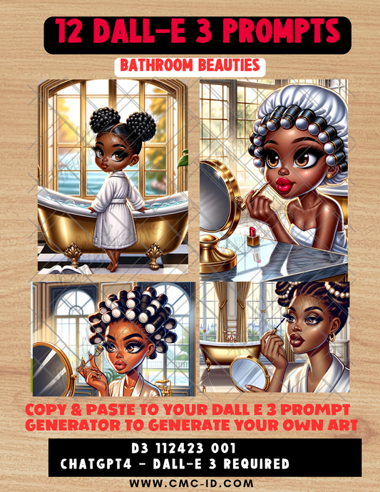 Bathroom Beauties - Dall E 3 Prompt Guide D3 112423